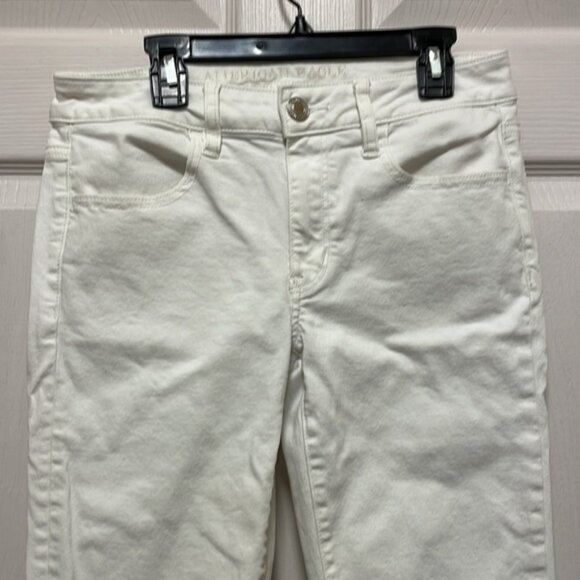 American Eagle Super Stretch Jegging Crop White Denim Jeans Size 6 - Picture 2 of 10